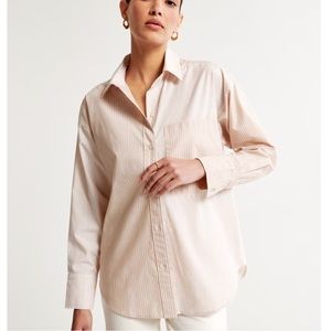 Abercrombie Oversized Poplin Colorblock Button Up Shirt